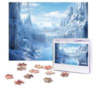 Puzzles 500 Pieces Personalized Jigsaw Puzzles Snow Ice World Puzzle Challenging Picture with storage bag Photo Puzzle for Adults Wedding (75 X 50 CM)