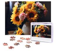 Puzzles 500 Pieces Personalized Jigsaw Puzzles Summer Flowers Arrangment Puzzle Challenging Picture with storage bag Photo Puzzle for Adults Wedding (75 X 50 CM)