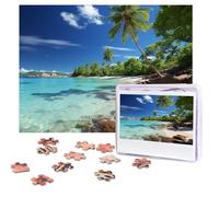 Puzzles 500 Pieces Personalized Jigsaw Puzzles Tropical Paradise Puzzle Challenging Picture with storage bag Photo Puzzle for Adults Wedding (75 X 50 CM)