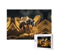 Puzzles 500 Pieces Serious Bee Jigsaw Puzzles Wooden Photo Puzzle for Adults Personalized Picture Puzzle Classic Jigsaw Puzzle for Family Wedding Birthday Valentine's Day Gifts 15.7 x 11 Inch