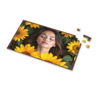 Puzzles 500 Pieces Sunflower Serenity: A Moment Of Peaceful Reflection Picture Puzzle Easter Gifts For Adults 1000 Piece Puzzles(500PCS)