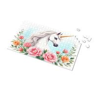 Puzzles 500 Pieces Unicorn In A Garden Of Roses Picture Puzzle 300 Piece Puzzle Jigsaw Puzzles 1000 Pieces(300PCS)