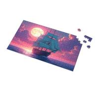 Puzzles 500 Pieces Vintage Ship Sailing Under A Full Moon Picture Puzzle Games For Kids 8-12 Gift For 4 Year Old Boy(1000PCS)