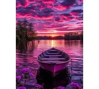 Puzzles 60 Pieces for Adults jigsaw puzzles for adults 60 Piece Educational Challenge Games Decoration puzzle - Purple Lake Boat