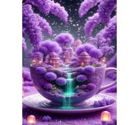 Puzzles 60 Pieces for Adults jigsaw puzzles for adults 60 Piece Educational Challenge Games Decoration puzzle - Purple Landscape Mug