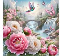 Puzzles 60 Pieces for Adults Peony Bridge Birds, Hard Impossible Jigsaws 60 pieces for adults, Educational Game Challenge Toy Colorful DIY puzzles for Home