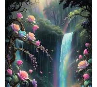 Puzzles 60 Pieces for Adults Rainbow Falls Rose, Hard Impossible Jigsaws 60 pieces for adults, Educational Game Challenge Toy Colorful DIY puzzles for Home