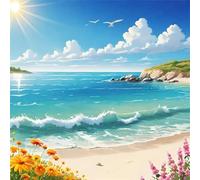 Puzzles 60 Pieces for Adults Waves Sun Sand, Hard Impossible Jigsaws 60 pieces for adults, Educational Game Challenge Toy Colorful DIY puzzles for Home