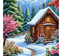 Puzzles 60 Pieces for Adults Winter Cabin Tree, Hard Impossible Jigsaws 60 pieces for adults, Educational Game Challenge Toy Colorful DIY puzzles for Home