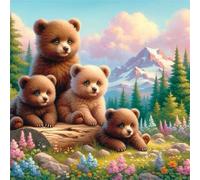 Puzzles 60 Pieces for Adults Woods Brown Bear, Hard Impossible Jigsaws 60 pieces for adults, Educational Game Challenge Toy Colorful DIY puzzles for Home