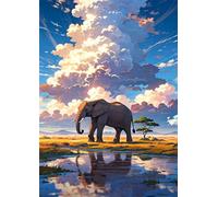 Puzzles 6000 Pieces for Adults Animal Elephant Savannah, Puzzle Games for Adults, Educational Game Decompression, Puzzle for Adult 6000 Home Decors Family Challenge Toys for Men Women Elders Seniors