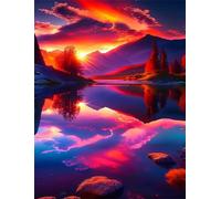 Puzzles 6000 Pieces for Adults Sunrise Mountain Lake, Puzzle Games for Adults, Educational Game Decompression, Puzzle for Adult 6000 Home Decors Family Challenge Toys for Men Women Elders Seniors