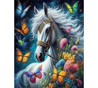 Puzzles 70 Pieces for Adults,7.9x5.9 inch Jigsaw puzzles for adults Challenging Educational Games Home Decoration Puzzle Theme: Flower Butterfly Horse