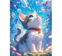 Puzzles 70 Pieces for Adults, 70 Piece Jigsaw puzzles for adults Classic Educational Games Beautiful Decoration Puzzle-Blue Sky Cat
