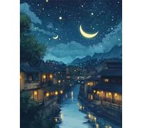 Puzzles 70 Pieces for Adults, 70 Piece Jigsaw puzzles for adults Classic Educational Games Beautiful Decoration Puzzle-Ancient Town Night