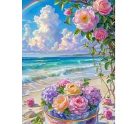 Puzzles 70 Pieces for Adults, 70 Piece Jigsaw puzzles for adults Classic Educational Games Beautiful Decoration Puzzle-Waves Clouds Flower