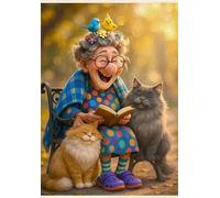 Puzzles 700 Pieces For Adults jigsaw puzzles for adults Classic Educational Challenging Games Toys Family Decoration Puzzle - Happy Old Lady Cats