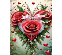 Puzzles 90 Pieces for Adults jigsaw puzzles for adults 90 Piece Educational Challenge Games Decoration puzzle - Red Roses Heart