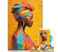 Puzzles African Woman Puzzles 1000 Pieces for Teenagers,Learning Educational Toys Family Games Birthday Present, Gifts 50x75cm