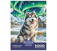 Puzzles Alaskan Malamute 1000 Pieces Educational Games Animal Theme Decoration Puzzle Gifts for Men for Both Adults And Children 70x50cm/1000pcs