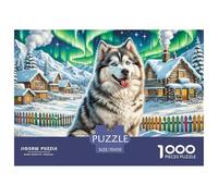 Puzzles Alaskan Malamute 1000 Pieces Puzzle Games Animal Theme Decoration Puzzle Gifts for Men for Kids And Adults 70x50cm/1000pcs
