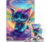Puzzles Angel Cat 1000 Piece Jigsaw Puzzles for Adults Gifts,is Ideal As A Gift for The Whole Family Suitable for And 14 50x75cm