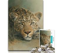 Puzzles Animal Leopard Jigsaw Puzzles for Adults 1000 Pieces,for Educational Game Challenge Toy Artists Collection, Fine Art 26x38cm