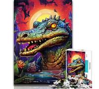 Puzzles Animal Nile Crocodiles Jigsaws Puzzles 1000 Pieces for Adults Gifts,Toys Educational Games Stress Relieving Unique Home Decor And Gifts 50x75cm