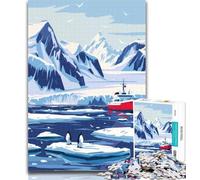 Puzzles Antarctica Landscape with Penguins Puzzles 1000 Pieces for Adults,Educational Games Home Decoration Deal As Gifts for The Whole Family 26x38cm