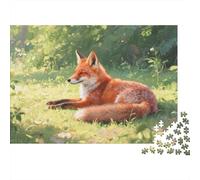 Puzzles Arctic Fox 1000 Piece Challenge Game for Adults,Serene Summer Meadow Impossible Jigsaw Puzzles 1000 Pieces Educational Games for Adults Or Families 1000pcs (75x50cm)