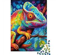 Puzzles Art Chameleon 500 Pieces Jigsaw Puzzle for Adults Wooden Jigsaw Suitable for Adults And over 18 Years Old Stress Relief Toys 500pcs (52x38cm)