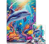 Puzzles Art Dolphin Puzzles 1000 Pieces for Teenagers,Decompressing Intellectual Educational Toy Secret Santa Gifts 26x38cm