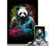 Puzzles Art Neon Panda Jigsaw Puzzles 1000 Pieces for Adults Teens,Toys Educational Games Stress Relieving Unique Home Decor And Gifts (50x75cm)