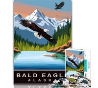 Puzzles Bald Eagle 1000 Piece Jigsaw Puzzles for Teenagers,Birthday Present, Gifts, Wall Art for And Age 14 Years Up 75x50cm