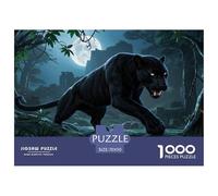 Puzzles Black Leopard 1000 Pieces Challenge Game for Adults,Tropical Rainforest Impossible Jigsaw Puzzles 1000 Pieces Educational Game 70x50cm/1000pcs