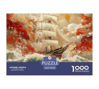 。 Puzzles Canvas Boat Age 14+ for Adults 1000 Pieces Puzzles Rough Waters for 1000 Piece Impossible Puzzle for Adults Educational Games Gifts 70x50cm/1000pcs