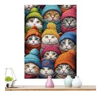 Puzzles Cats - 1000 Pieces Kitten Jigsaw, Game Night Kitten Puzzle, Challenging Cat Puzzles | Interactive Collectible Puzzle Game for Women Men Collectors Family Gatherings Holiday Birthday Party
