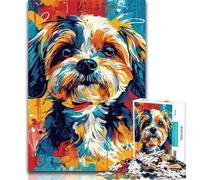Puzzles Cavapoo Dog 1000 Piece Jigsaw Puzzles for Teenagers,Challenging Difficult with Fully Interlocking Randomly Shaped Pieces 50x75cm