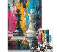 Puzzles Chess Oil Painting Puzzles 1000 Pieces for Teenagers,Learning Educational Toys Family Games Birthday Present, Gifts 50x75cm