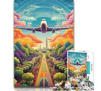 Puzzles Colorful Airplane Jigsaw Puzzles 1000 Pieces for Adults Teens,Toys Educational Games Stress Relieving Unique Home Decor And Gifts 50x75cm
