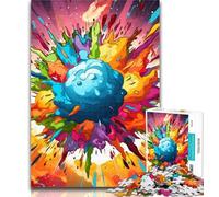 Puzzles Colorful Explosion 1000 Piece Jigsaw Puzzles for Teenagers,is Ideal As A Gift for The Whole Family Suitable for And 14 26x38cm