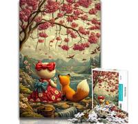Puzzles Couple Foxes 1000 Pieces Jigsaw Puzzles for Adults And Teens,Learning Educational Toys Family Games Enhance Love between Couples 50x75cm