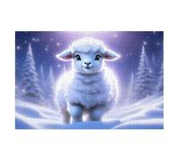Puzzles Cute Sheep 1000 Pieces Jigsaw Puzzles For Adults Suitable For Adults And Children 12 And Up Wooden Puzzles Fun Puzzles Games （75×50cm）