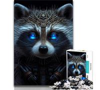 Puzzles Cyborg Racoon Jigsaw Puzzles for Teenagers 1000 Pieces,Wall Decoration Unique Birthday And Xmas Gifts Suitable for And 14 (50x75cm)