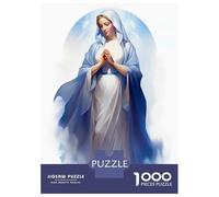 Puzzles De 1000 Pièces Blessed Mother Mary Painting Puzzle Anti-stress, Décoration Murale, Cadeaux Uniques Pour Anniversaire Et Noël 38x26cm/1000pcs