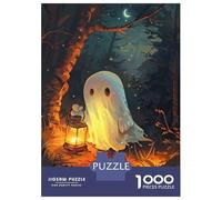 Puzzles De 1000 Pièces Cute Spooky Ghost Holding A Lantern Puzzle Adulte Jeu Manuel Une Œuvre D'art Cadeaux Uniques Pour Anniversaire Et Noël 52x38cm/1000pcs