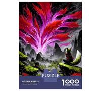 Puzzles De 1000 Pièces Fox Spirit Gazing at Energy Burst Puzzle Adulte Jeu Manuel Une Œuvre D'art Cadeaux Uniques Pour Anniversaire Et Noël 52x38cm/1000pcs