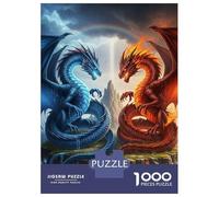 Puzzles De 1000 Pièces Ice And Fire Dragons Confrontation Puzzle Adulte Jeu Manuel Une Œuvre D'art Cadeaux Uniques Pour Anniversaire Et Noël 70x50cm/1000pcs