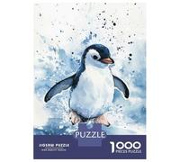 Puzzles De 1000 Pièces Penguin Watercolor Painting Puzzle Anti-stress, Décoration Murale, Cadeaux Uniques Pour Anniversaire Et Noël 38x26cm/1000pcs