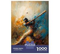 Puzzles De 1000 Pièces Pour Adolescents Abstract Baseball Player - Dynamic Sports Art Puzzle Jeux Relaxants Une Œuvre D'art Cadeaux D'anniversaire Uniques 38x26cm/1000pcs